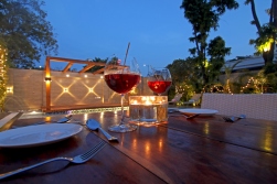 Romantic poolside dinner at Devraj Niwas